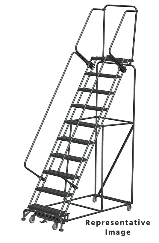Ballymore Weight-Actuated Steel Rolling Ladder — Abrasive Mat Ballymore