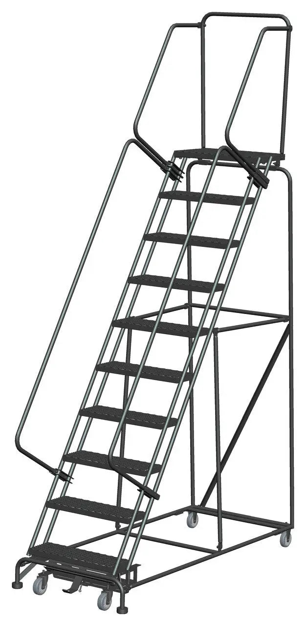 Ballymore Weight-Actuated Steel Rolling Ladder — Expanded Metal Ballymore