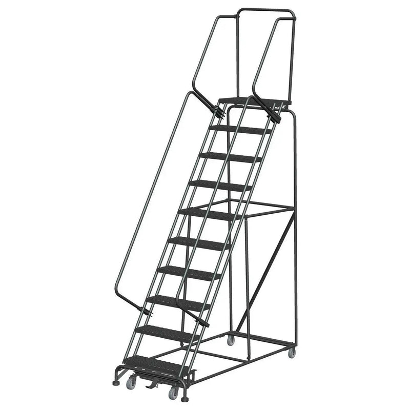 Ballymore Weight-Actuated Steel Rolling Ladder — Expanded Metal Ballymore