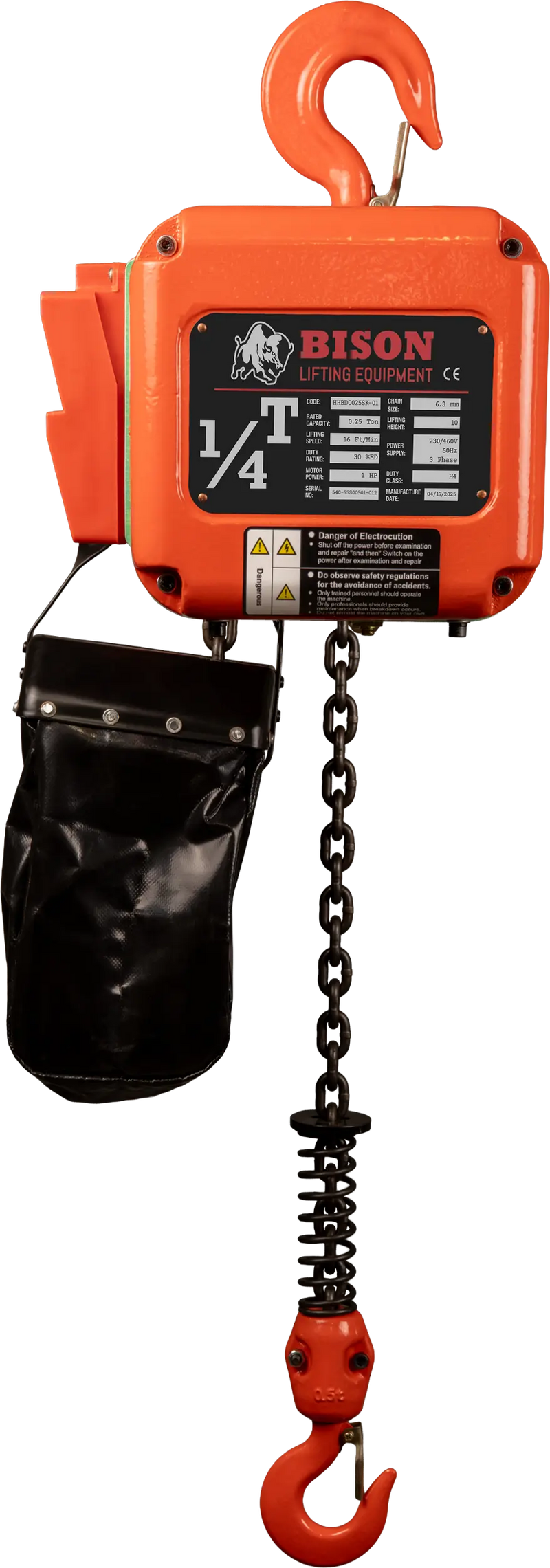 Bison Lifting 1/4 Ton Three Phase Hoist Bison Lifting