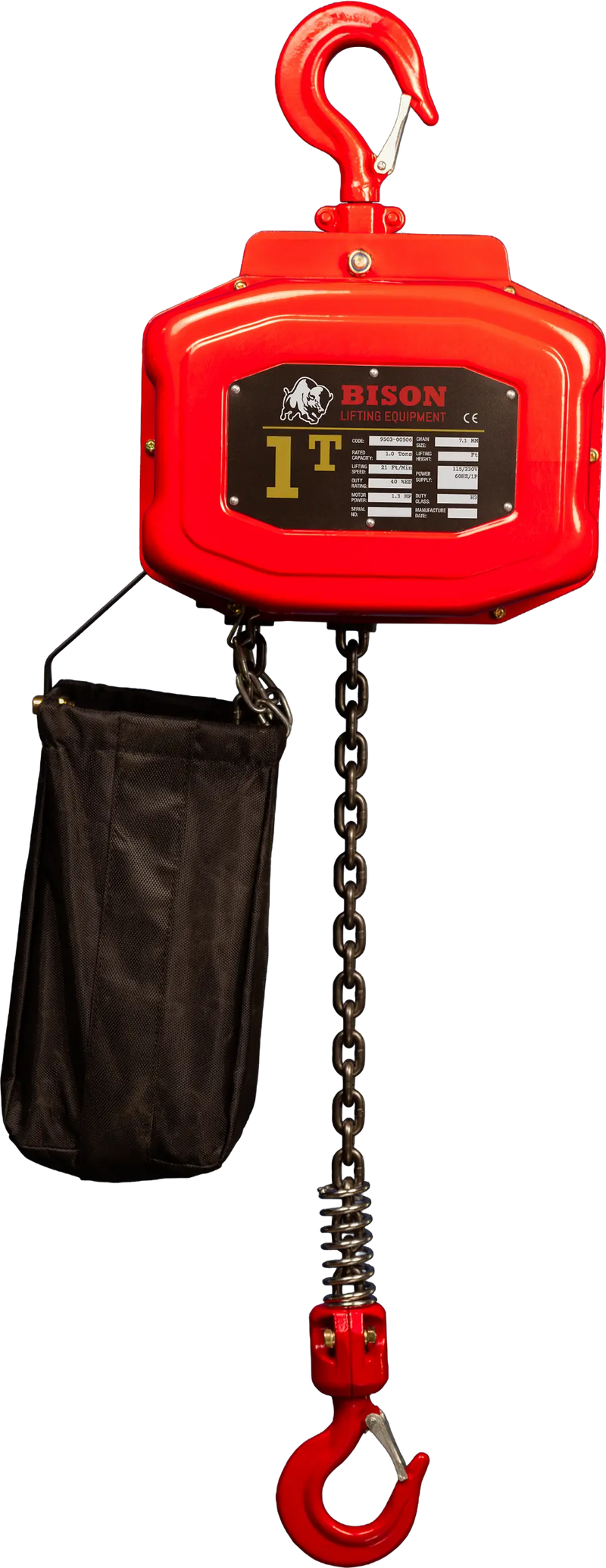 Bison Lifting 1 Ton Single Phase Hoist Bison Lifting