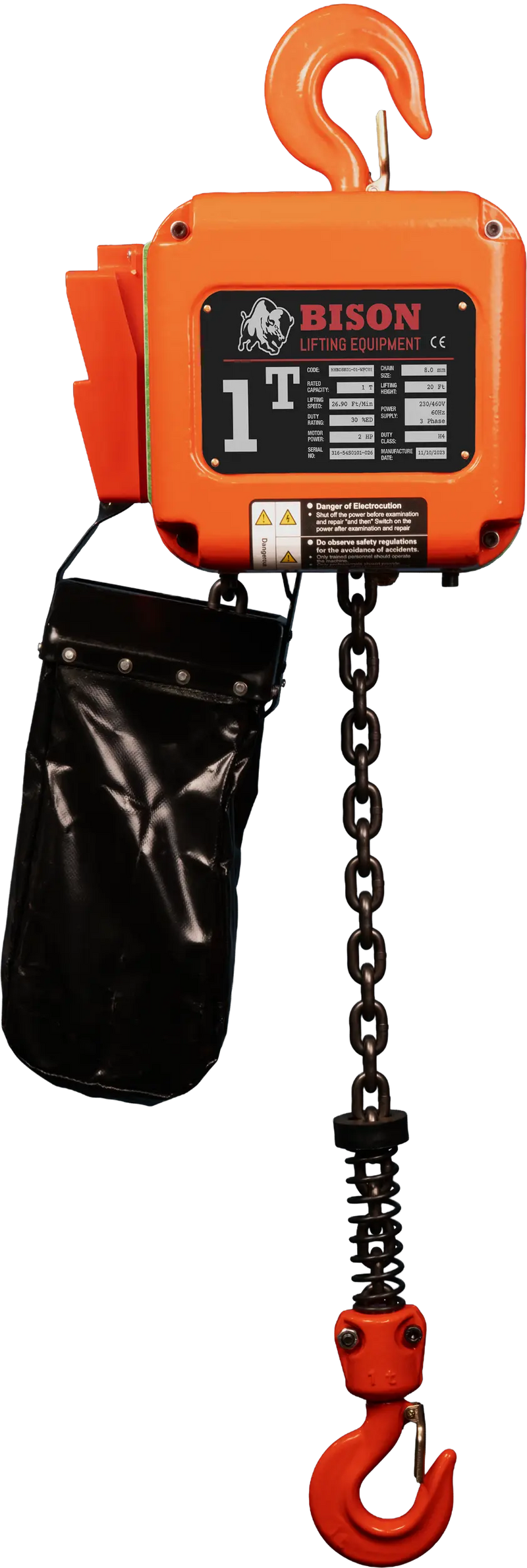 Bison Lifting 1 Ton Three Phase Hoist- Dual Speed Bison Lifting