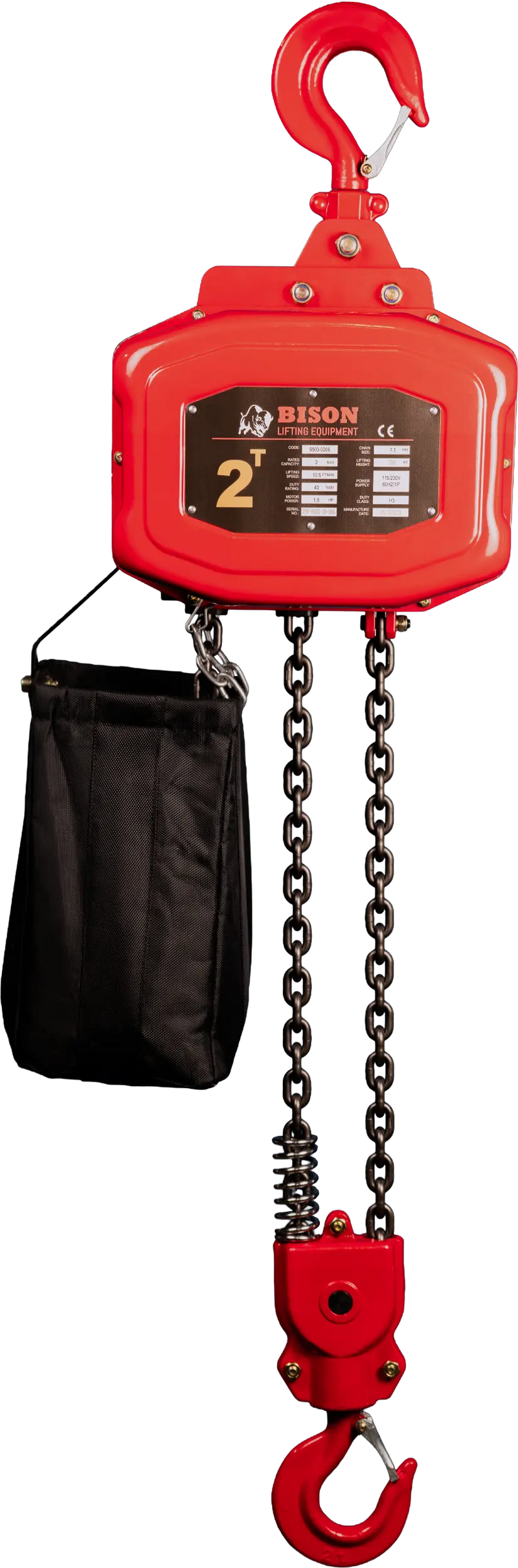 Bison Lifting 2 Ton Single Phase Hoist Bison Lifting