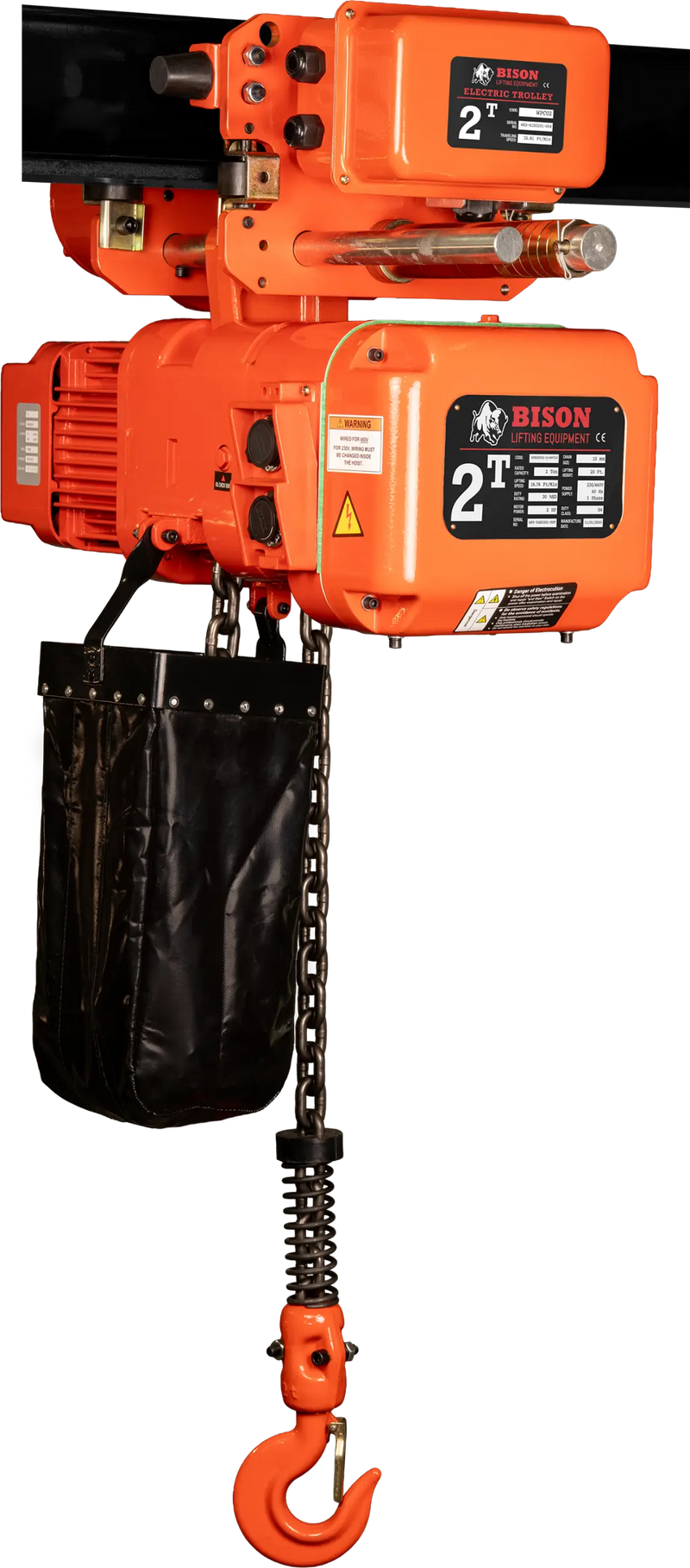 Bison Lifting 2 Ton Three Phase Hoist + Trolley Bison Lifting