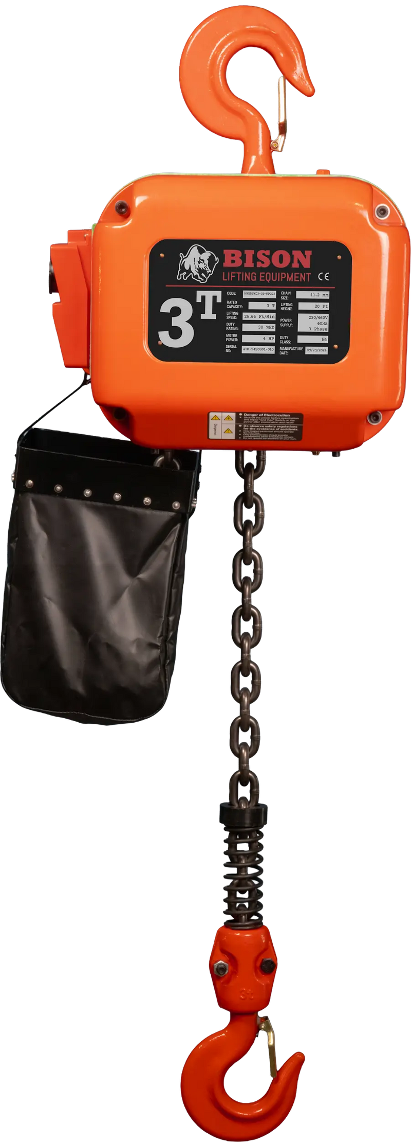 Bison Lifting 3 Ton Three Phase Hoist Bison Lifting