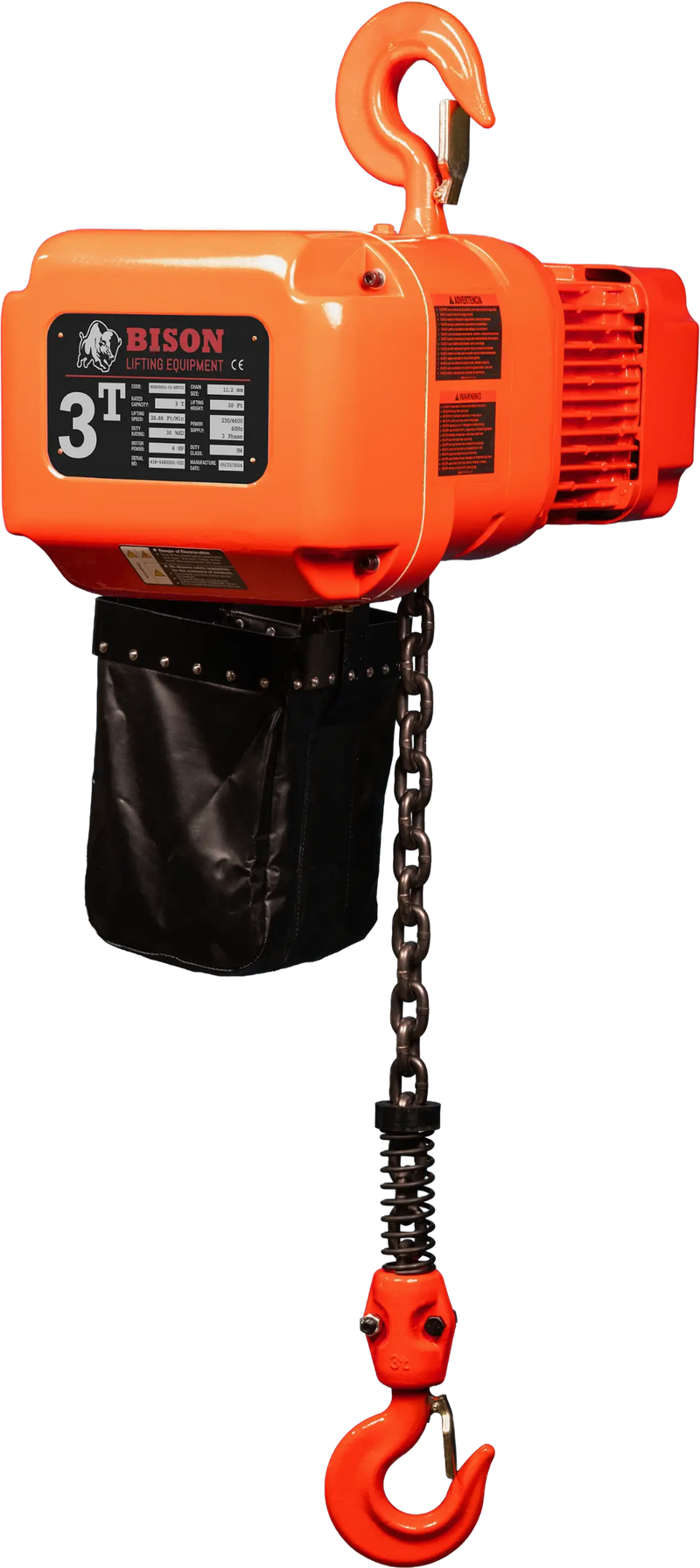 Bison Lifting 3 Ton Three Phase Hoist - Dual Speed Bison Lifting