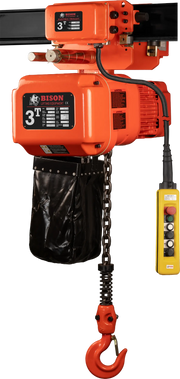 Bison Lifting 3 Ton Three Phase Hoist + Trolley  - Dual Speed Bison Lifting