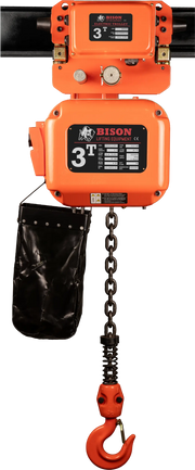 Bison Lifting 3 Ton Three Phase Hoist + Trolley  - Dual Speed Bison Lifting