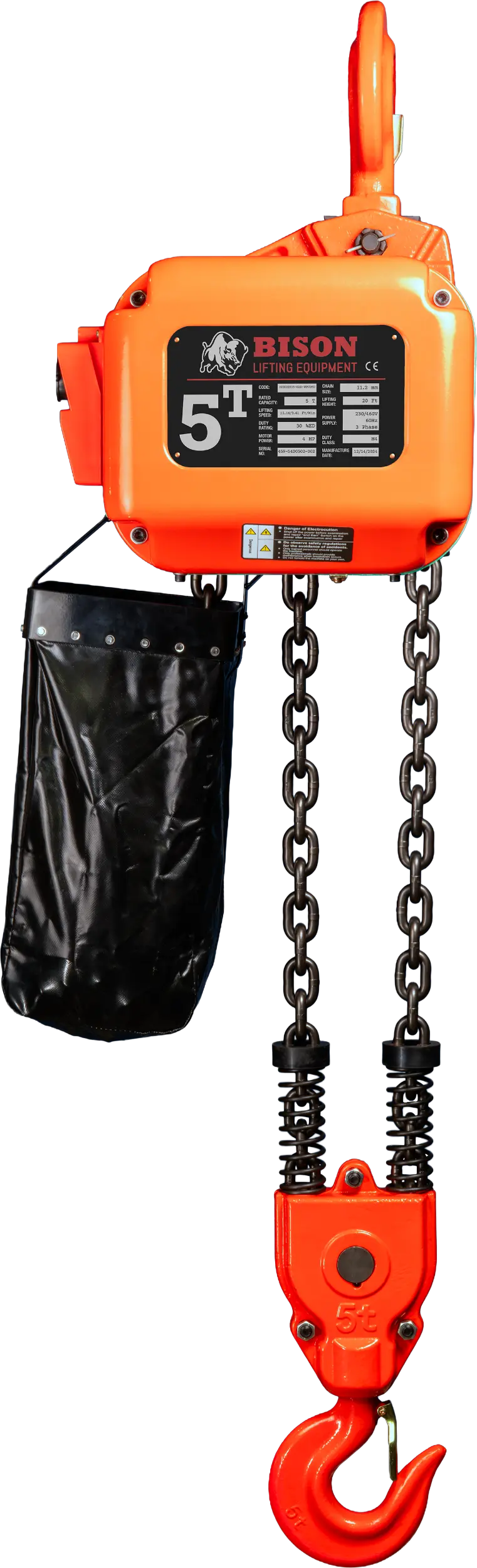 Bison Lifting 5 Ton Three Phase Hoist - Dual Speed Bison Lifting