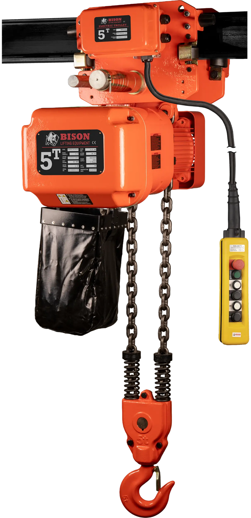 Bison Lifting 5 Ton Three Phase Hoist + Trolley Bison Lifting
