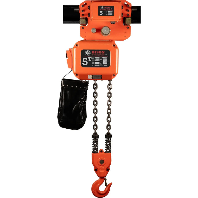 Bison Lifting 5 Ton Three Phase Hoist + Trolley - Dual Speed Bison Lifting