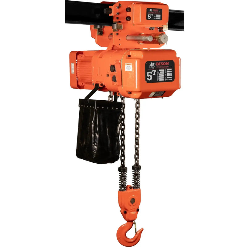 Bison Lifting 5 Ton Three Phase Hoist + Trolley - Dual Speed Bison Lifting