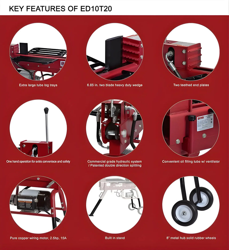 Boss Industrial 10 Ton Electric Log Splitter - ED10T20 Boss Industrial
