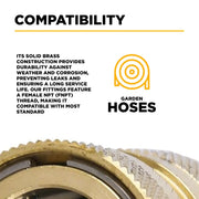 Brass 3/4" Garden Hose thread to 1/2" Coupler BE Power Equipment