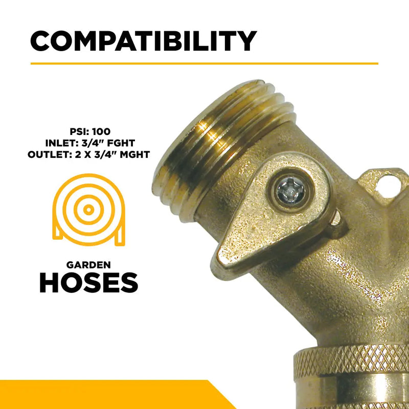 Brass Garden Hose Shut-Off Valve BE Power Equipment