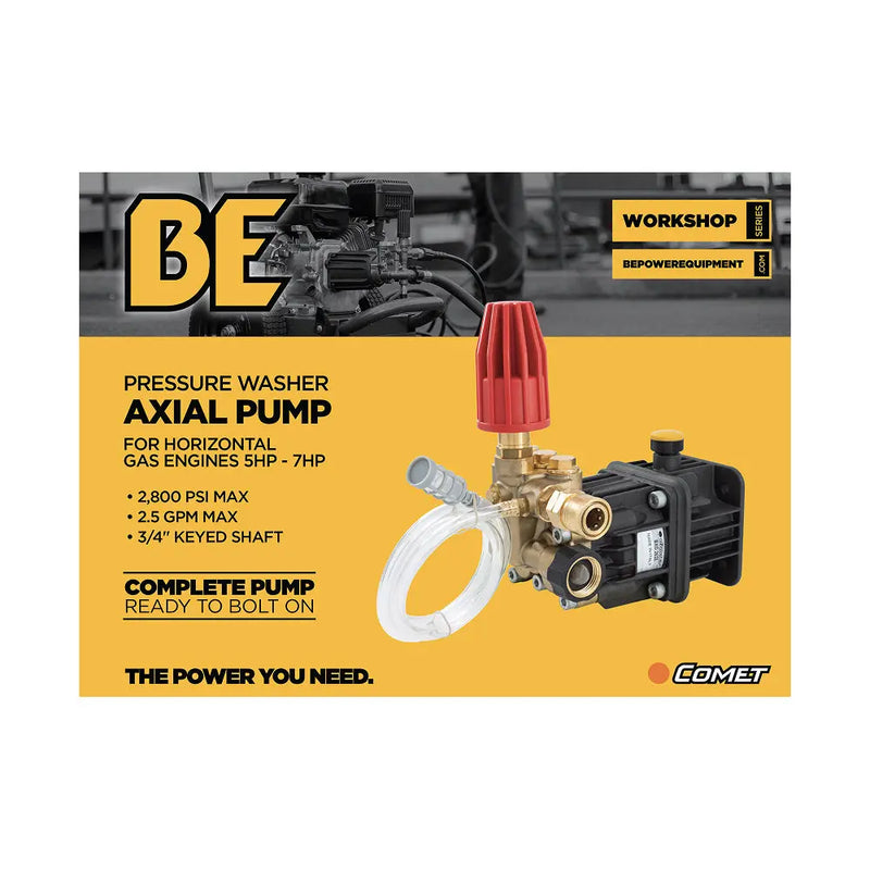 Comet BXD2528 Pump Assembly – 2.5 GPM, 2,800 PSI, 3/4" Shaft BE Power Equipment