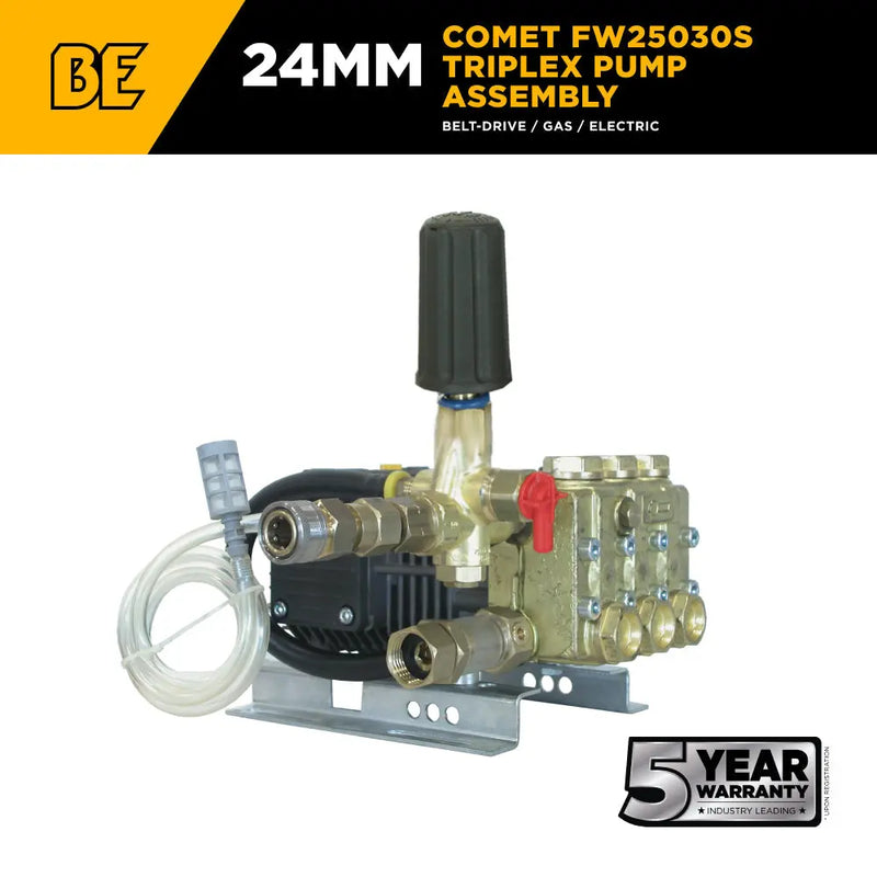 Comet FW25030S Pump Assembly – 5.0 GPM, 3,000 PSI, 24 mm Shaft BE Power Equipment