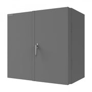 Durham Heavy Duty Cabinet, 14 Gauge, 36 x 24 x 36, 2 Adjustable Shelves, 48 Red Bins