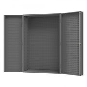 Durham Heavy Duty Cabinet, 14 Gauge, 48 x 24 x 72, 4" Deep Box Doors with Louvered Panel, Lockable