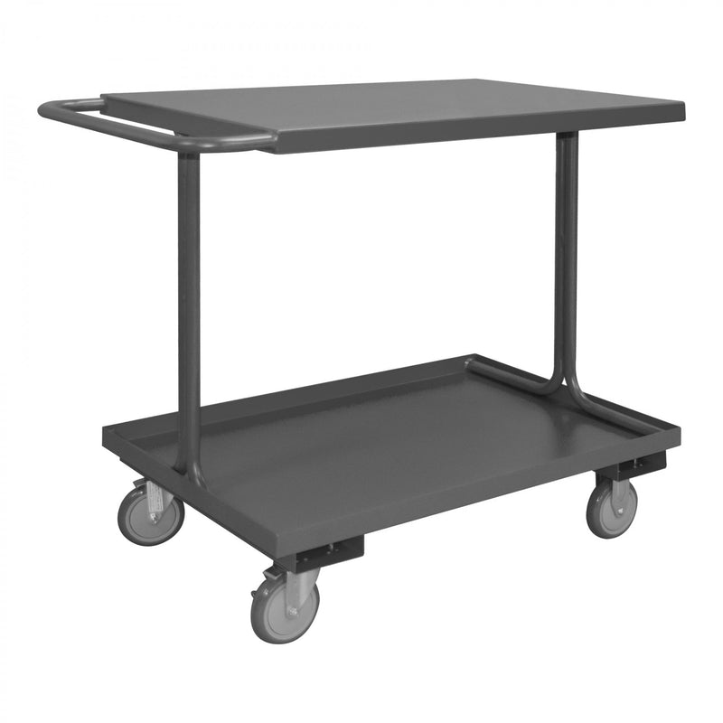 Durham Easy Access Shelf Cart With 5" X 1-1/4" Polyurethane Casters