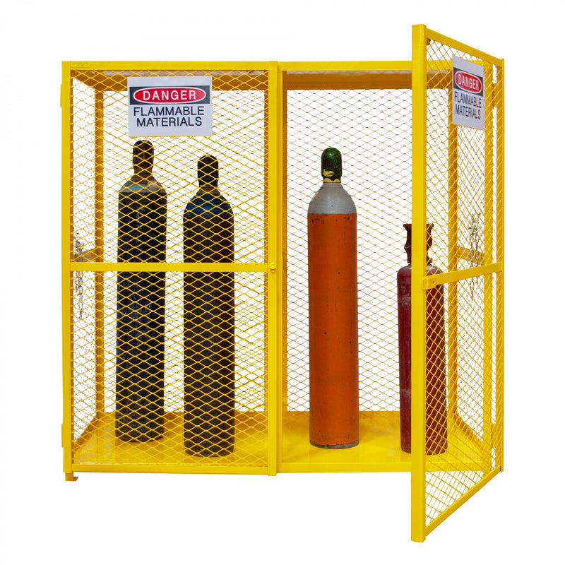 Durham Gas Cylinder Cabinet, Double Door, Angle Iron And Expanded Metal