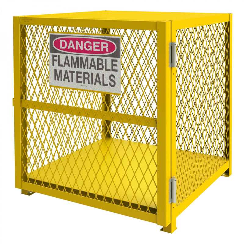 Durham Self Closing Gas Cylinder Cabinet, Single Door, Angle Iron And Expanded Metal