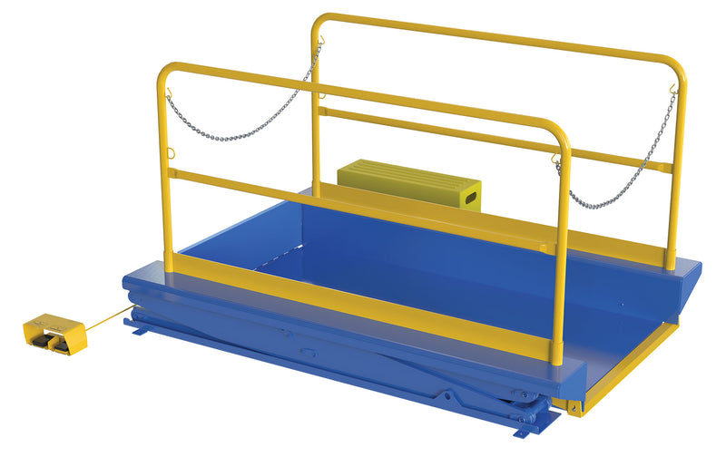 Vestil Ground Lift Scissor Tables with Handrails (EHLTG)