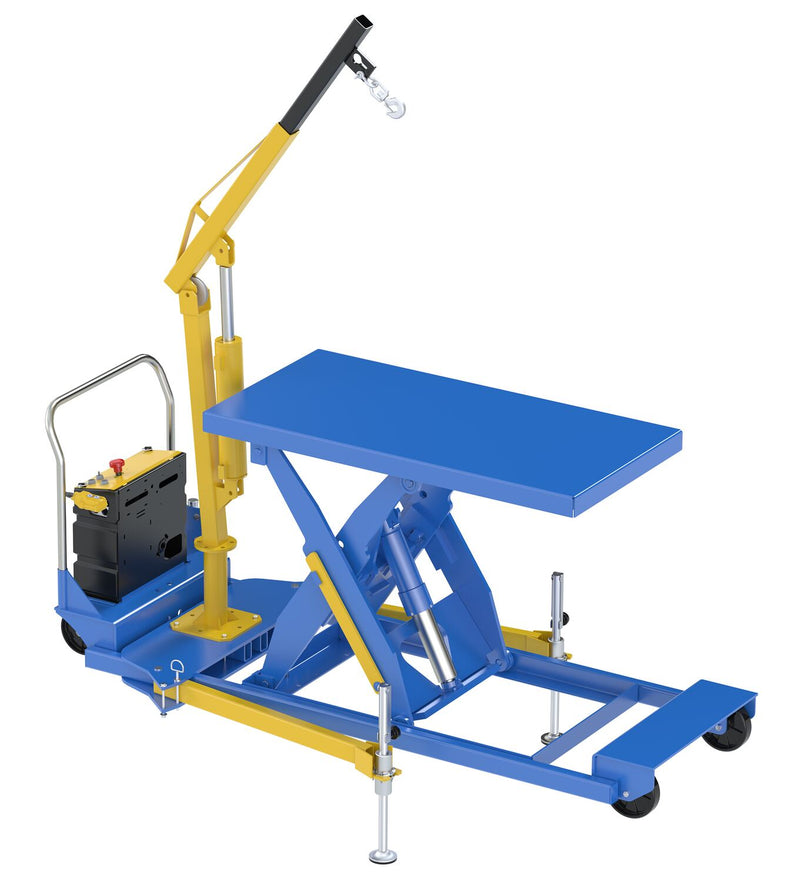Vestil Portable Electric Hydraulic Lift Table w/ Attached Hoist (EHLTP)