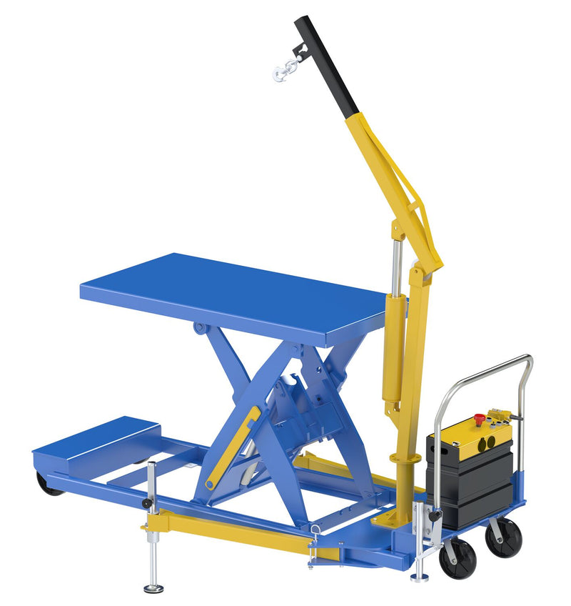 Vestil Portable Electric Hydraulic Lift Table w/ Attached Hoist (EHLTP)