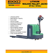 EKKO EP20LI Lithium Iron Phosphate Pallet Jack 4400 lb Capacity EKKO