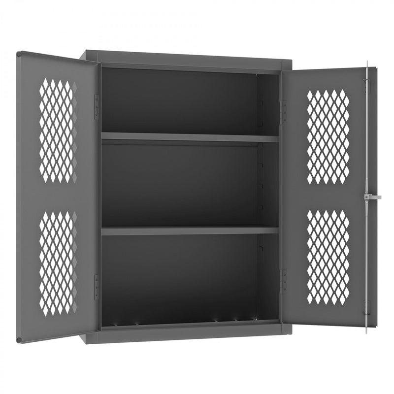 Durham Heavy Duty Cabinet, 14 Gauge, 36 x 18 x 48, 2 Adjustable Shelves, Flush Ventilated Doors