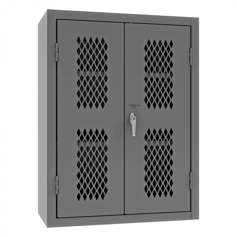 Durham Heavy Duty Cabinet, 14 Gauge, 36 x 18 x 48, 2 Adjustable Shelves, Flush Ventilated Doors