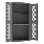 Durham Heavy Duty Cabinet, 14 Gauge, 36 x 18 x 72, 2 Adjustable Shelves, Flush Ventilated Doors