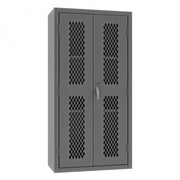 Durham Heavy Duty Cabinet, 14 Gauge, 36 x 18 x 72, 2 Adjustable Shelves, Flush Ventilated Doors