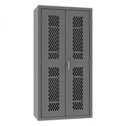 Durham Heavy Duty Cabinet, 14 Gauge, 36 x 18 x 72, 4 Adjustable Shelves, Flush Ventilated Doors