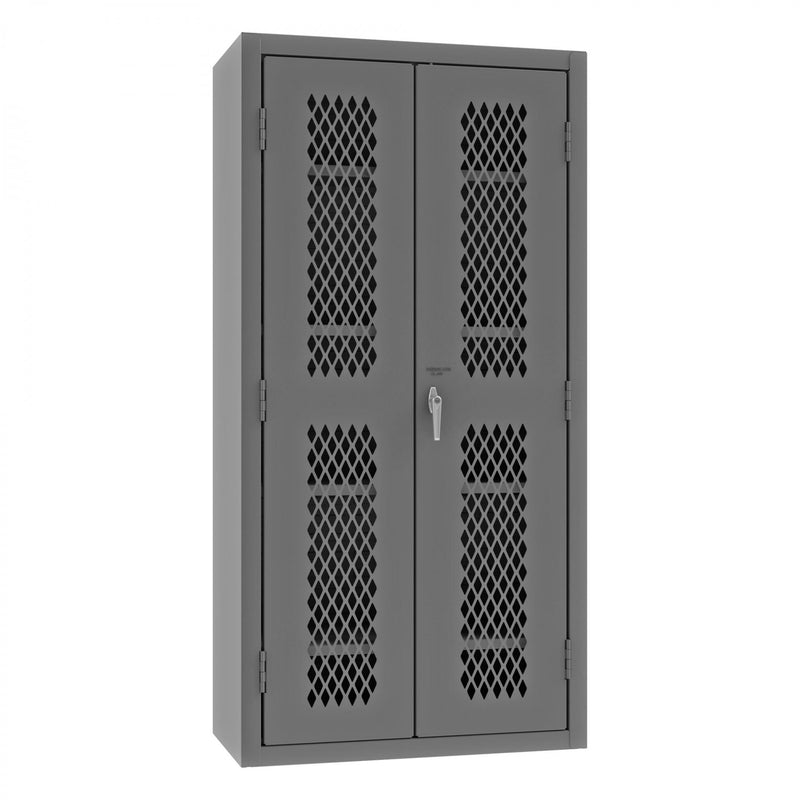 Durham Heavy Duty Cabinet, 14 Gauge, 36 x 18 x 72, 4 Adjustable Shelves, Flush Ventilated Doors