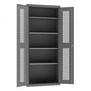 Durham Heavy Duty Cabinet, 14 Gauge, 36 x 18 x 84, 4 Adjustable Shelves, Flush Ventilated Doors