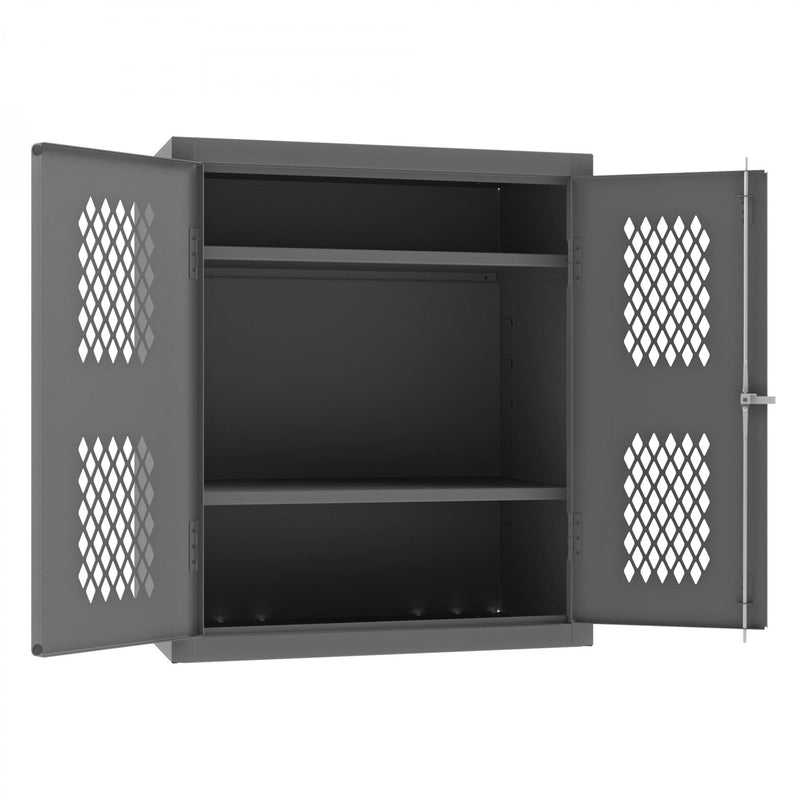 Durham Heavy Duty Cabinet, 14 Gauge, 36 x 24 x 42, 2 Adjustable Shelves, Flush Ventilated Doors