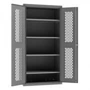 Durham Heavy Duty Cabinet, 14 Gauge, 36 x 24 x 72, 4 Adjustable Shelves, Flush Ventilated Doors