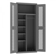 Durham Heavy Duty Cabinet, 14 Gauge, 36 x 24 x 84, 1 Fixed Shelf, 4 Adjustable, Hanger Bar