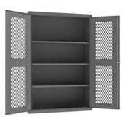 Durham Heavy Duty Cabinet, 14 Gauge, 48 x 18 x 72, 3 Adjustable Shelves, Flush Ventilated Doors