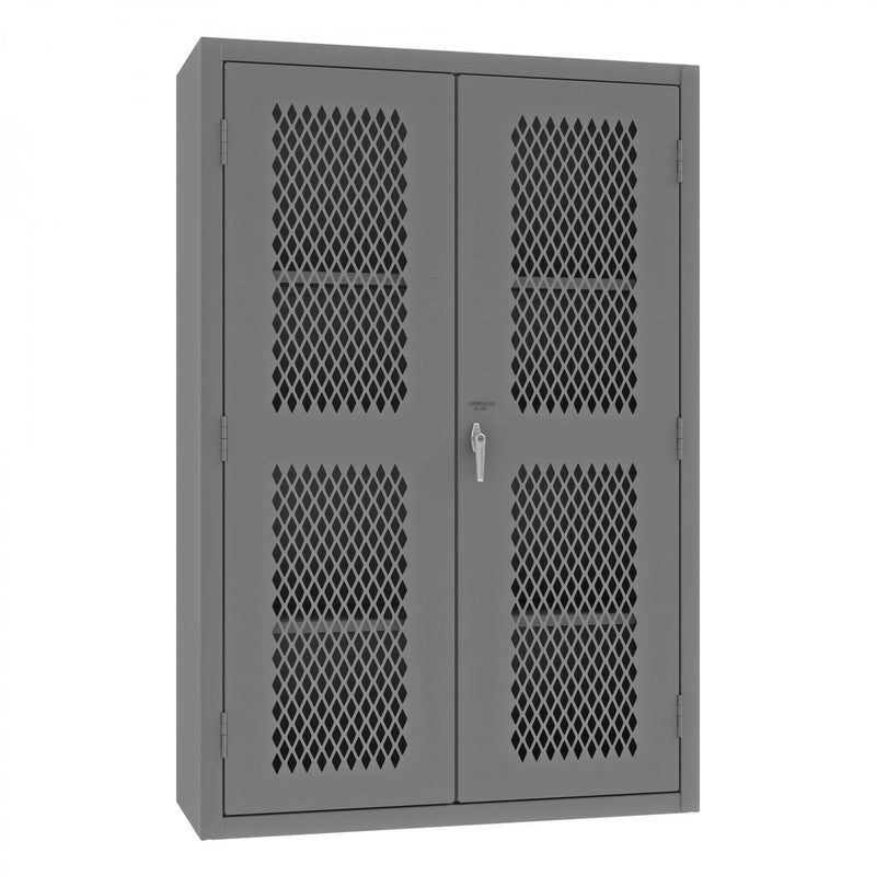 Durham Heavy Duty Cabinet, 14 Gauge, 48 x 18 x 72, 3 Adjustable Shelves, Flush Ventilated Doors