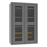 Durham Heavy Duty Cabinet, 14 Gauge, 48 x 24 x 72, 3 Adjustable Shelves, 6 Yellow Bins