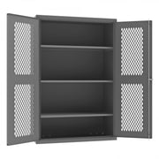Durham Heavy Duty Cabinet, 14 Gauge, 48 x 24 x 72, 3 Adjustable Shelves, Flush Ventilated Doors