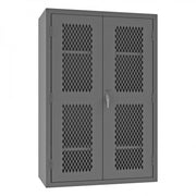 Durham Heavy Duty Cabinet, 14 Gauge, 48 x 24 x 72, 3 Adjustable Shelves, Flush Ventilated Doors