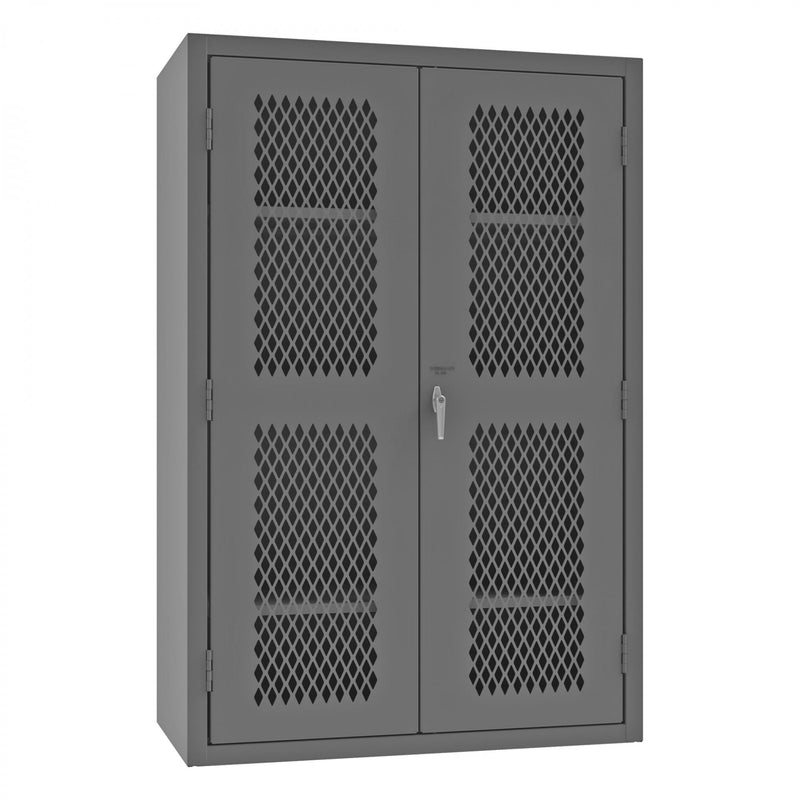 Durham Heavy Duty Cabinet, 14 Gauge, 48 x 24 x 72, 3 Adjustable Shelves, Flush Ventilated Doors