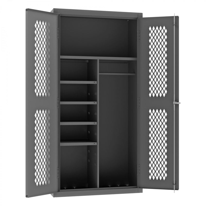 Durham Heavy Duty Cabinet, 14 Gauge, 36 x 18 x 72, 4 Adjustable Shelves, Hanger Bar