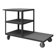 Durham Platform Truck, Multi Level, 12 Gauge, 1200 lbs Capacity, 3 Shelves, Flush Deck