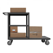 Durham Platform Truck, Multi Level, 12 Gauge, 1200 lbs Capacity, 3 Shelves, Flush Deck