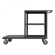 Durham Platform Truck, Multi Level, 12 Gauge, 1200 lbs Capacity, 3 Shelves, Flush Deck